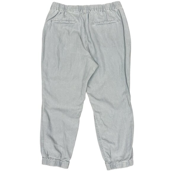 Women's J. CREW Linen/Lyocell Jogger Pull-On Pants Gray | Size 10P - Picture 2 of 9